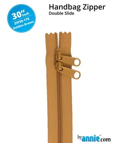 By Annie 30 Inch Handbag Zipper Golden Brown - See Video
