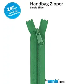 By Annie 24 Inch Handbag Zipper Jewel Green - See Video