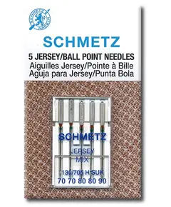 Schmetz Mixed Sizes Machine Needle Ballpoint (Jersey) - 5 Needle Packet Mixed Sizes Containing 2 x 70/10, 2 x 80/12 and 1 x 90/14