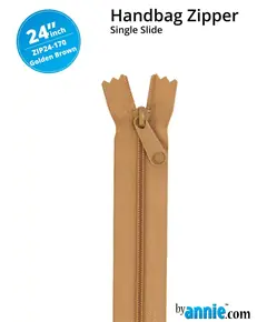 By Annie 24 Inch Handbag Zipper Golden Brown - See Video