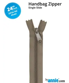 By Annie 24 Inch Handbag Zipper Khaki - See Video