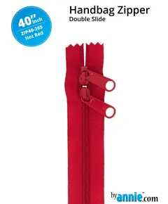 By Annie 40 Inch Handbag Zipper Hot Red - See Video