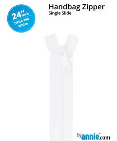 By Annie 24Inch Handbag Zipper White - See Video