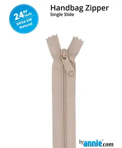 By Annie 24Inch Handbag Zipper Natural - See Video