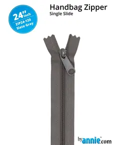 By Annie 24Inch Handbag Zipper Slate Gray - See Video
