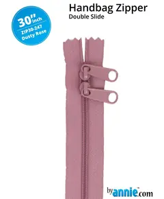 By Annie 30 Inch Handbag Zipper Dusty Rose - See Video