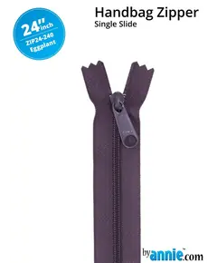 By Annie 24 Inch Handbag Zipper Eggplant - See Video
