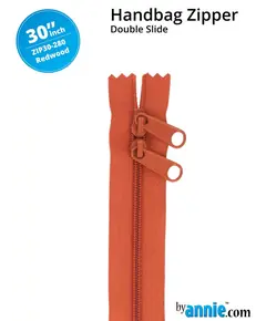 By Annie 30 Inch Handbag Zipper Red wood - See Video