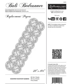 Bali Bed Runner Pattern Replacement Papers Only by Judy Niemeyer Quiltworx - Image of Replacement Paper Packaging