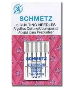Schmetz 75/11 QUILTING Sewing Machine Needle - Packet of 5 Needles - Needles Sized 75/11 are for Light Weight fabric like cotton voille, silk, synthetics, spandex and lycra