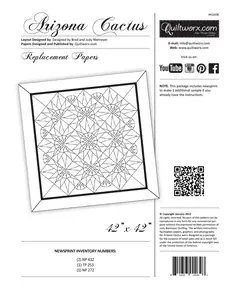 Arizona Cactus Quilt Pattern Replacement Papers Only by Judy Niemeyer - Image of Replacement Pattern Papers package