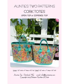 Cork Totes Bag Pattern by Aunties Two - AT643 - Image of Pattern Cover