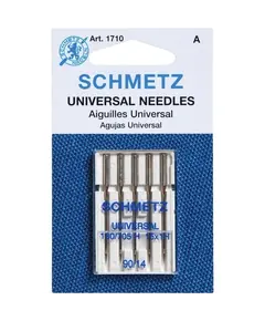 Schmetz 90/14 UNIVERSAL Sewing Machine Needle - packet of 5 needles -  Needles Sized 90/14 are for Quilting Fabrics, Cotton, Velvet, Fine Corduroy, Linen, Muslin, light wool