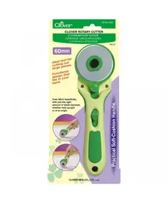 Clover 60mm Rotary Cutter - Soft Cushioned Handle - Shown in packaging
