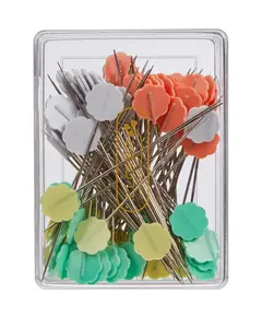 ​Flower Head Pins x 100 #2506 by Clover - SEE VIDEO - Pins shown in Box