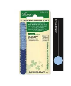 Flower Head FINE Pins x 20 #2510 by Clover - SEE VIDEO - In clover card also showing an individual pin