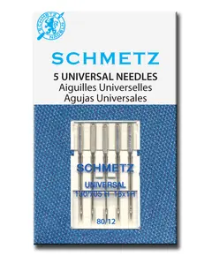 Schmetz 70/10 UNIVERSAL Sewing Machine Needle  - Packet of 5 Needles -  Needles Sized 60/8 and 70/10 are for Very Fine Fabric Weights like Fine Silk, Chiffon, Organza, Voile and Fine Lace
