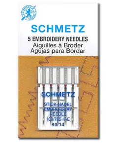 Schmetz 90/14 Embroidery Sewing Machine Needle