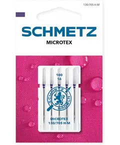 Schmetz 100/16 Microtex Sewing Machine Needle - 5 needle packet - Needles Sized 100/16 are for medium to heavy weight fabrics like denims, corduroy, canvas, duck, suiting and Leather