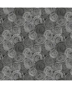 Dark Grey - Textured Circles - 2-Ply Flannel - W108in