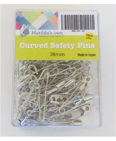 Safety Curved Basting Pins - 38mm x 100 Matilda's Own
