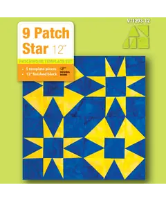9 Patch Star 12 Inch Patchwork Template - Matilda's Own - Sewing Buddies Australia
