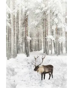 Caribou Call of the Wild Hoffman Quilt Panel 43 x 30 Inches Digital Print
