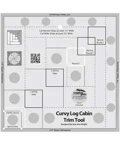 Creative Grids Curvy Log Cabin Trim Tool Ruler - 8 inch finished block