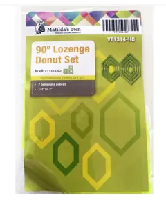 Lozenge (Elongated Hexagon) Donut Patchwork Template Set