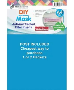 Antiviral Treated Mask Filter Inserts For DIY Masks POST INCLUDED SEE VIDEO