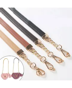 Gold Chain and Leather Single Strap 80 cms Multiple Colours Available