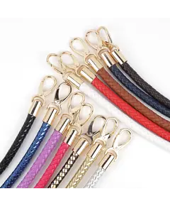 Round PU Leather Braided Bag Handles 60 cms Multiple Colours Available