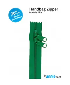 By Annie 30 Inch Handbag Zipper Jewel Green - See Video