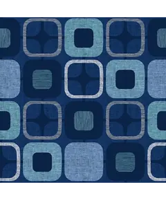 Navy and Blue Squares - W108in 2.75mtr Quilt Backing Fabric 100% Cotton