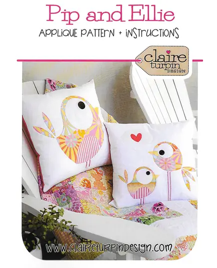 Pip and Ellie Applique Cushion Pattern by Claire Turpin 2 Designs Included