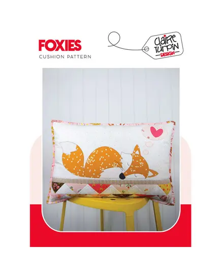Foxies Applique Cushion Pattern by Claire Turpin 2 Sizes Included