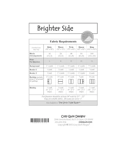 Brighter Side Pattern by Cozy Quilt Designs