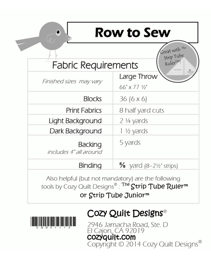 Row to Sew Pattern by Cozy Quilt Designs