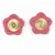 Genuine Leather Flower Magnetic Clasps x 1 Set - Rose Red