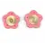 Genuine Leather Flower Magnetic Clasps x 1 Set - Pink