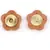 Genuine Leather Flower Magnetic Clasps x 1 Set - Tan