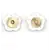 Genuine Leather Flower Magnetic Clasps x 1 Set - White