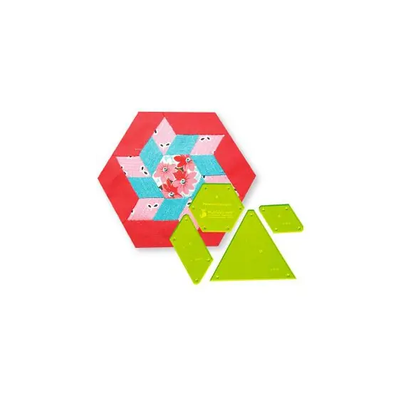 Pinwheel Hexagon Patchwork Template - Meredithe Clark