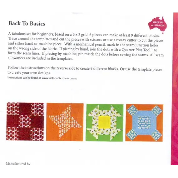 Back To Basics 3g Patchwork Template Set - Meredithe Clark
