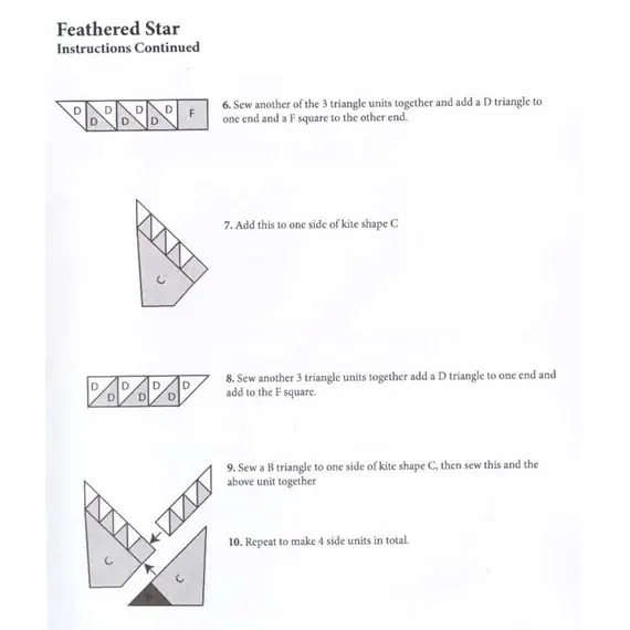 Feathered Star Patchwork Template Meredithe Clark Signature Collection
