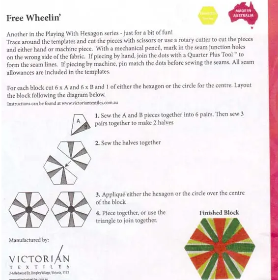 Free Wheelin' Patchwork Template - Meredithe Clarke Signature Collection