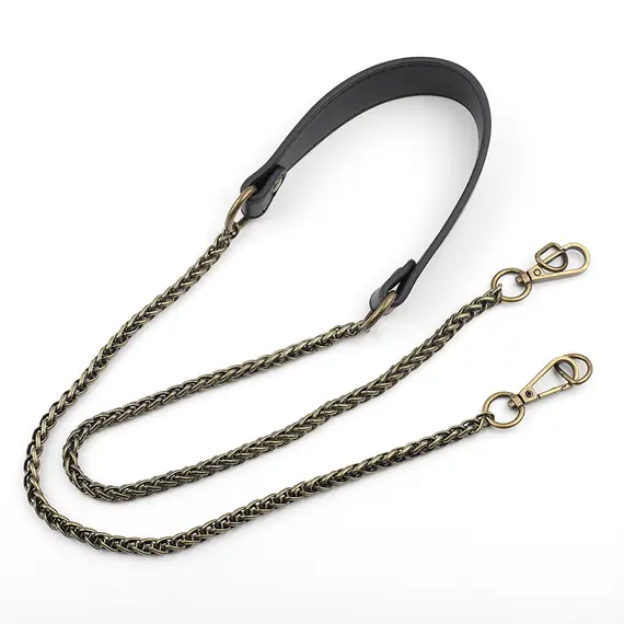 Genuine Leather and Antique Chain Single Strap 116 cms Multiple Colours Available