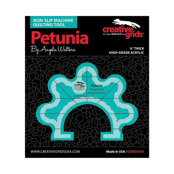 Petunia Creative Grids Non-Slip Free Motion Quilting Tool / Ruler SEE VIDEO