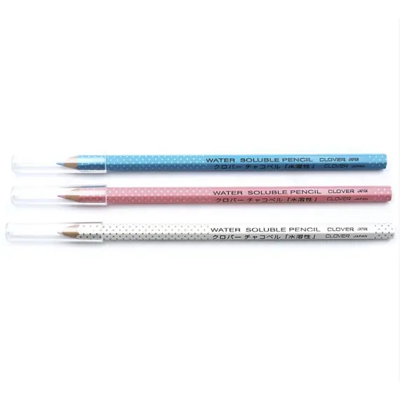Water Soluble Pencil PINK, WHITE, BLUE SET of 3 by Clover