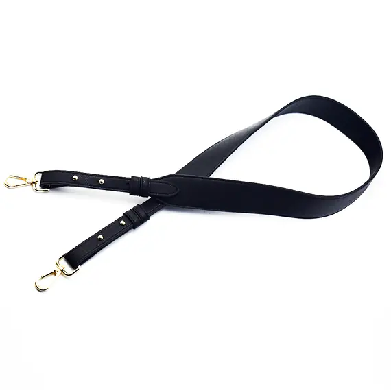 Flat PU Leather Adjustable Bag Handles 105 to 112 cms Black